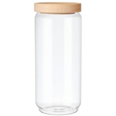 KitchenCraft Idilica Tarro de cristal con tapa de madera de haya, Bote de cristal hermético con tapa de madera para almacenamiento y organización en la cocina, 1ml KitchenCraft Idilica Tarro de cristal con tapa de madera de haya, Bote de cristal hermético con tapa de madera para almacenamiento y organización en la cocina, 1ml