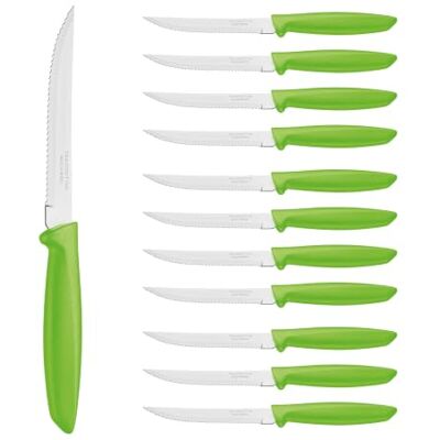 Tramontina Cuchillo Dentado para Carne y Frutas Plenus Verde con Hoja de Acero Inoxidable 12 unidades Tramontina Cuchillo Dentado para Carne y Frutas Plenus Verde con Hoja de Acero Inoxidable 12 unidades