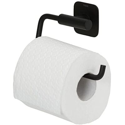 Portarrollos de acero inoxidable moderno Tiger - Negro Mate - Porta papel Portarrollos de acero inoxidable moderno Tiger - Negro Mate - Porta papel
