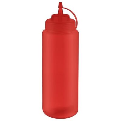 APS Botella de polietileno (8 cm de diámetro, 26,5 cm de altura, 1025 ml), color rojo, con tapa de rosca y tapón APS Botella de polietileno (8 cm de diámetro, 26,5 cm de altura, 1025 ml), color rojo, con tapa de rosca y tapón