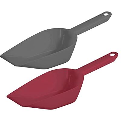 Westmark Juego de cucharas para hornear, pesar, rellenar, 2 piezas, capacidad de llenado: 450 ml cada una, plástico, color antracita/rojo, Westmark Juego de cucharas para hornear, pesar, rellenar, 2 piezas, capacidad de llenado: 450 ml cada una, plástico, color antracita/rojo,