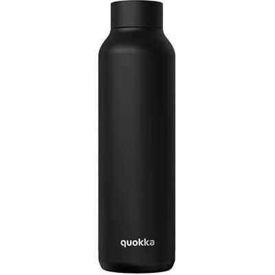 Botella de agua metálica negra jet solid Quokka - 850ml Botella de agua metálica negra jet solid Quokka - 850ml