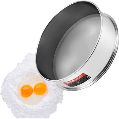 VEVOR Tamiz de harina de malla fina, tamiz de malla 150, acero inoxidable 304 de grado alimenticio, colador de 12.6 pulgadas para hornear, agujero de malla de 5 tamaños para frijol mungo, arroz, polvo VEVOR Tamiz de harina de malla fina, tamiz de malla 150, acero inoxidable 304 de grado alimenticio, colador de 12.6 pulgadas para hornear, agujero de malla de 5 tamaños para frijol mungo, arroz, polvo