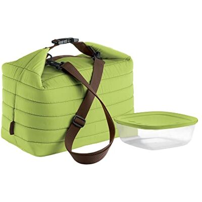 Guzzini On The Go, Set de Bolsa Térmica Grande con Contenedor Verde Manzana, Bolsa 30 x 18 x h30 cm, Contenedor 19,6 x 19,6 x h7 cm, 1400 CC 03290384 Guzzini On The Go, Set de Bolsa Térmica Grande con Contenedor Verde Manzana, Bolsa 30 x 18 x h30 cm, Contenedor 19,6 x 19,6 x h7 cm, 1400 CC 03290384