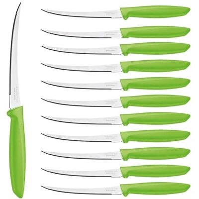 Tramontina Cuchillo para Tomates Color Verde 12 Unidades Acero Inoxidable y Polipropileno Tramontina Cuchillo para Tomates Color Verde 12 Unidades Acero Inoxidable y Polipropileno