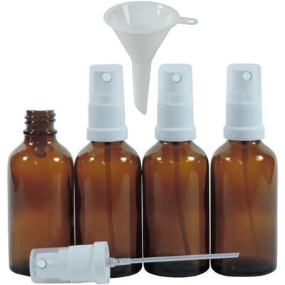 Viva Haushaltswaren 4 x botellas con pulverizador pequeñas - botellas de vidrio para líquidos sensibles a la luz Viva Haushaltswaren 4 x botellas con pulverizador pequeñas - botellas de vidrio para líquidos sensibles a la luz
