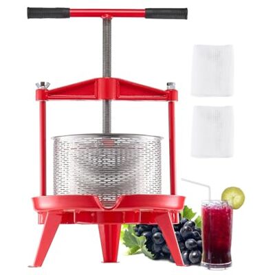 Prensa de vino de frutas de acero inoxidable Vevor - 9L Extractor manual de jugo Prensa de vino de frutas de acero inoxidable Vevor - 9L Extractor manual de jugo