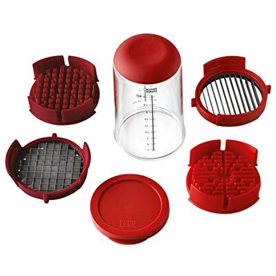 Kuhn Rikon Push Slicer Set Multicortador, Rojo, abs Kuhn Rikon Push Slicer Set Multicortador, Rojo, abs