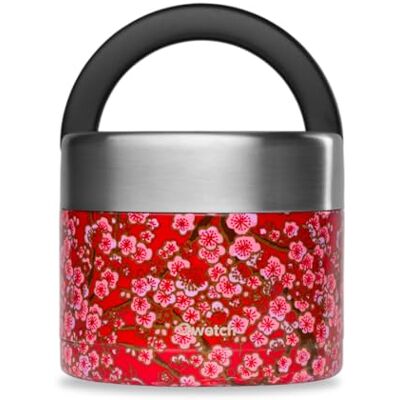 QWETCH Fiambrera Isotérmica Inox con Asa Acero Inoxidable 850ml Flowers Rojo Caja Almuerzo 5h Caliente y 7h Fría Hermética, Sin BPA y Reutilizable Lunch Box para Oficina, Picnic, Senderismo QWETCH Fiambrera Isotérmica Inox con Asa Acero Inoxidable 850ml Flowers Rojo Caja Almuerzo 5h Caliente y 7h Fría Hermética, Sin BPA y Reutilizable Lunch Box para Oficina, Picnic, Senderismo