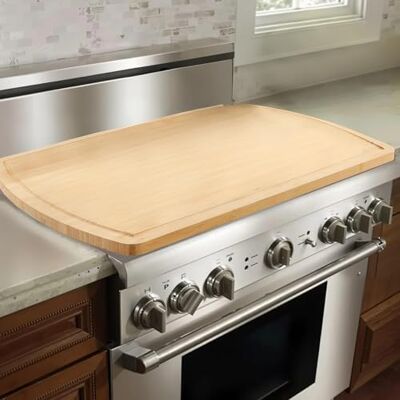 VEVOR Funda para Estufa de Fideos, para Quemador de Gas y Cocina Eléctrica, Tabla de Cortar de Madera de Bambú con Ranuras para Jugos, para Encimera y Fregadero de Cocina RV, Natural, 76 x 56 cm VEVOR Funda para Estufa de Fideos, para Quemador de Gas y Cocina Eléctrica, Tabla de Cortar de Madera de Bambú con Ranuras para Jugos, para Encimera y Fregadero de Cocina RV, Natural, 76 x 56 cm