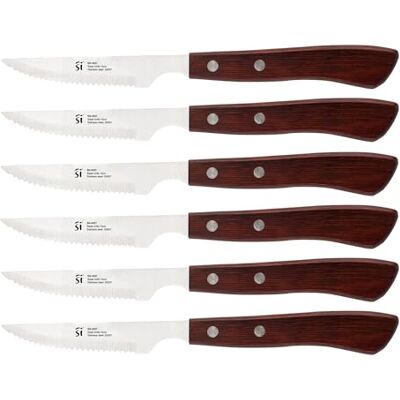 San Ignacio Cuchillo chuletero 10cm acero inoxidable Pakka, SET DE 6 San Ignacio Cuchillo chuletero 10cm acero inoxidable Pakka, SET DE 6