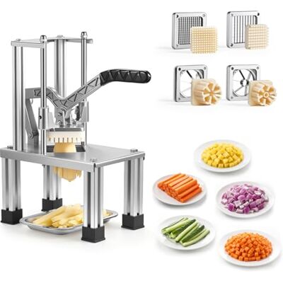 VEVOR Cortador de Patatas Fritas con 4 Cuchillas de Repuesto 0,9 cm, 0,6 cm, 6 Cuñas y Descorazonador de 6 Cuñas, Cortadora de Verduras Soporte Estable en 4 Esquinas para Restaurantes, Cocinas VEVOR Cortador de Patatas Fritas con 4 Cuchillas de Repuesto 0,9 cm, 0,6 cm, 6 Cuñas y Descorazonador de 6 Cuñas, Cortadora de Verduras Soporte Estable en 4 Esquinas para Restaurantes, Cocinas