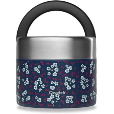 QWETCH Fiambrera Isotérmica Inox con Asa Acero Inoxidable 850ml Hanami Azul Caja Almuerzo 5h Caliente y 7h Fría Hermética, Sin BPA y Reutilizable Lunch Box para Oficina, Picnic, Senderismo QWETCH Fiambrera Isotérmica Inox con Asa Acero Inoxidable 850ml Hanami Azul Caja Almuerzo 5h Caliente y 7h Fría Hermética, Sin BPA y Reutilizable Lunch Box para Oficina, Picnic, Senderismo
