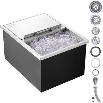 Vevor Caja de hielo en acero inoxidable integrada 608x457x333 mm - Caja isotérmica Vevor Caja de hielo en acero inoxidable integrada 608x457x333 mm - Caja isotérmica
