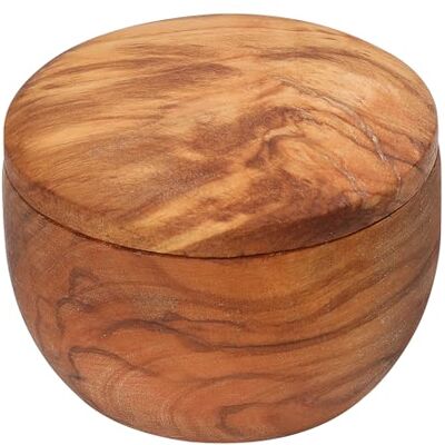 Zassenhaus Olla para sal y especias con tapa, madera de olivo, diámetro de 7 x 5,6 cm, vetas naturales, práctico cierre magnético, acabado al aceite, acabado único hecho a mano, acabado de alta Zassenhaus Olla para sal y especias con tapa, madera de olivo, diámetro de 7 x 5,6 cm, vetas naturales, práctico cierre magnético, acabado al aceite, acabado único hecho a mano, acabado de alta