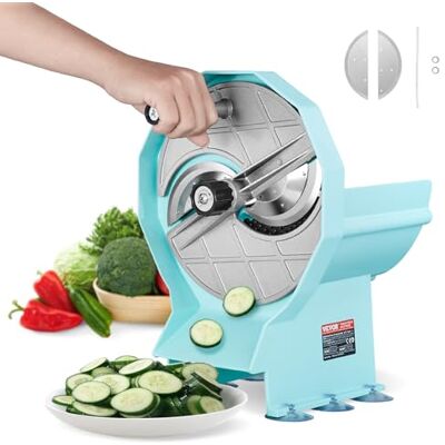 VEVOR Cortadora Manual de Verduras y Frutas Cortadora de Verduras Espesor Ajustable 0-12 mm Doble Puerto de Alimentación Hoja de Acero Inoxidable Máquina Rebanadora para Pepino, Limón, Tomate VEVOR Cortadora Manual de Verduras y Frutas Cortadora de Verduras Espesor Ajustable 0-12 mm Doble Puerto de Alimentación Hoja de Acero Inoxidable Máquina Rebanadora para Pepino, Limón, Tomate