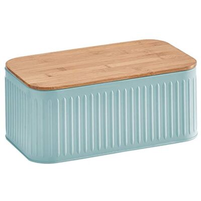 Zeller – Panera con Bamboo Tapa, Panera (Metal, Mint, 30 x 18 x 13 cm Zeller – Panera con Bamboo Tapa, Panera (Metal, Mint, 30 x 18 x 13 cm