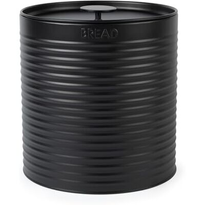 Russell Hobbs Ribbed Panera Caja de pan de metal, Recipiente de cocina grande, Almacenamiento en la encimera, Acero duradero con recubrimiento en polvo, Fácil de limpiar, Negro Russell Hobbs Ribbed Panera Caja de pan de metal, Recipiente de cocina grande, Almacenamiento en la encimera, Acero duradero con recubrimiento en polvo, Fácil de limpiar, Negro
