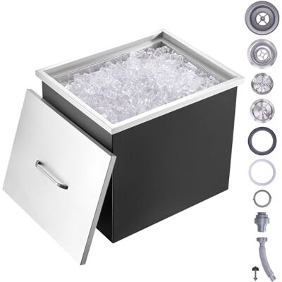 VEVOR Bandeja de Hielo Empotrada 77,9 L 532x430x458 mm Caja de Hielo Aislada con Tapa de Acero Inoxidable Conservador de Cubitos de Hielo para Bebidas Cervezas Frías Cocina al Aire Libre Bar Hogar VEVOR Bandeja de Hielo Empotrada 77,9 L 532x430x458 mm Caja de Hielo Aislada con Tapa de Acero Inoxidable Conservador de Cubitos de Hielo para Bebidas Cervezas Frías Cocina al Aire Libre Bar Hogar