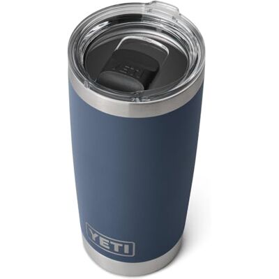 YETI Rambler Tumbler, Vacuum Insulated Stainless Steel Tumbler with Magslider Lid, Navy, 20 oz (591 ml) YETI Rambler Tumbler, Vacuum Insulated Stainless Steel Tumbler with Magslider Lid, Navy, 20 oz (591 ml)