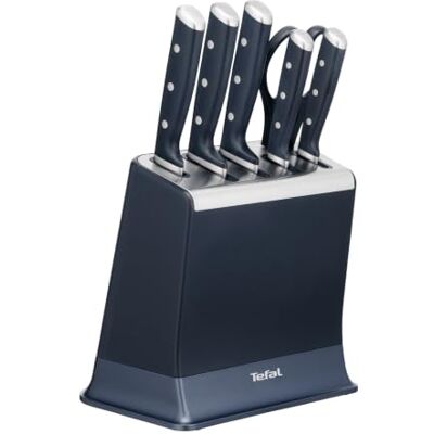 Tefal Ever Sharp Pro, Set de cuchillos de 6 piezas, 5 cuchillos, Tijeras Bloque con afilador integrado, Cuchillas de acero inoxidable, Tecnología para un afilado duradero, K297S7 Tefal Ever Sharp Pro, Set de cuchillos de 6 piezas, 5 cuchillos, Tijeras Bloque con afilador integrado, Cuchillas de acero inoxidable, Tecnología para un afilado duradero, K297S7