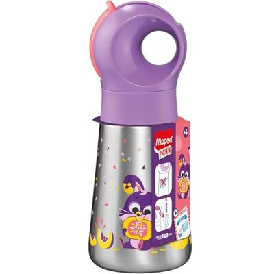 Botella de agua infantil de acero inoxidable Maped 873002 - Conejo - 350ml Botella de agua infantil de acero inoxidable Maped 873002 - Conejo - 350ml