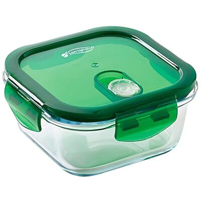 San Ignacio Vitoria Fiambrera Hermetica, Cuadrada, 320 ml, de Borosilicato, Verde San Ignacio Vitoria Fiambrera Hermetica, Cuadrada, 320 ml, de Borosilicato, Verde