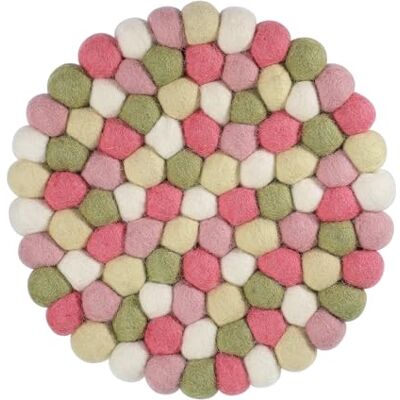 Cilio Posavasos Lana Pastello Redondo Hecho a Mano, Fieltro de Lana de Oveja, diámetro de 21 cm, Pastel, Resistente al Calor, Lavable, Comercio Justo de Nepal, proyectos sociales Cilio Posavasos Lana Pastello Redondo Hecho a Mano, Fieltro de Lana de Oveja, diámetro de 21 cm, Pastel, Resistente al Calor, Lavable, Comercio Justo de Nepal, proyectos sociales