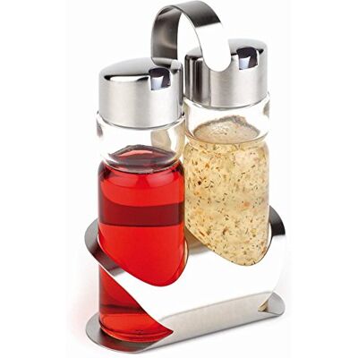 Assheuer + Pott - APS Essig-/Öl-Menage -Pro- - Matte Stainless - Glass Bottles - Juego Aceite y Vinagre Assheuer + Pott - APS Essig-/Öl-Menage -Pro- - Matte Stainless - Glass Bottles - Juego Aceite y Vinagre
