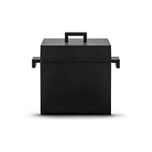 Alessi la Cubica Cacerola de Diseño de Aluminio con Base Cuadrada con Revestimiento Antiadherente y Fondo de Acero Magnético, Negro Alessi la Cubica Cacerola de Diseño de Aluminio con Base Cuadrada con Revestimiento Antiadherente y Fondo de Acero Magnético, Negro