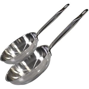 ELO Juego de 2 sartenes de 28 cm y 32 cm, 2 sartenes inox, sartén de acero inoxidable, 28 y 32 cm ELO Juego de 2 sartenes de 28 cm y 32 cm, 2 sartenes inox, sartén de acero inoxidable, 28 y 32 cm