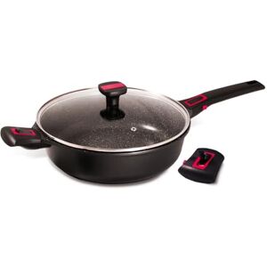 Baumalu , granito Pro Sartén con tapa de cristal, 24 cm, revestimiento cerámico antiadherente, no deformable, compatible con cocinas de gas, inducción y eléctrica, mango extraíble, color negro Baumalu , granito Pro Sartén con tapa de cristal, 24 cm, revestimiento cerámico antiadherente, no deformable, compatible con cocinas de gas, inducción y eléctrica, mango extraíble, color negro