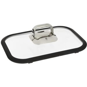 WMF Vitalis Tapa de vidrio compacta de silicona con sello de borde, color plateado WMF Vitalis Tapa de vidrio compacta de silicona con sello de borde, color plateado