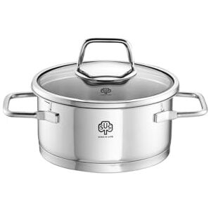 Olla para hornear de acero inoxidable Schulte-Ufer - Brillo alto, Escala interna, Vaciado seguro Olla para hornear de acero inoxidable Schulte-Ufer - Brillo alto, Escala interna, Vaciado seguro