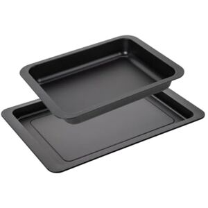 Zenker Juego de 2 platos rectangulares para horno, plato para hornear, plato para horno, vitrocerámica, vitrocerámica, placa de horno, acero, 42 x 29 x 2,5 cm Zenker Juego de 2 platos rectangulares para horno, plato para hornear, plato para horno, vitrocerámica, vitrocerámica, placa de horno, acero, 42 x 29 x 2,5 cm