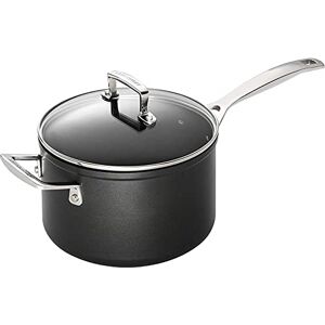 LE CREUSET Cazo de aluminio antiadherente, diámetro 18 cm, para todas las fuentes de calor, incluso la inducción, Antracita/Plateado, LE CREUSET Cazo de aluminio antiadherente, diámetro 18 cm, para todas las fuentes de calor, incluso la inducción, Antracita/Plateado,
