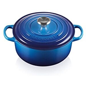 LE CREUSET Cocotte redonda de hierro fundido, 22 cm, 3, 3 L, Todas Las Fuentes de Calor incluso inducción, Azure, LE CREUSET Cocotte redonda de hierro fundido, 22 cm, 3, 3 L, Todas Las Fuentes de Calor incluso inducción, Azure,