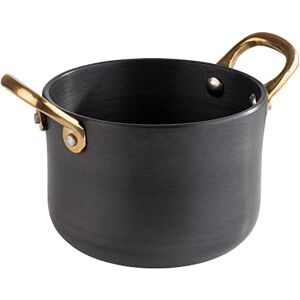 APS Olla para servir (aluminio, asas de latón, diámetro de 11,5 cm, 0,6 L), color negro APS Olla para servir (aluminio, asas de latón, diámetro de 11,5 cm, 0,6 L), color negro