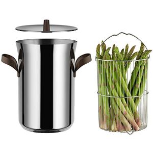 Alessi Edo , Olla para Espárragos, Acero Inoxidable 18/10, Apta para Cocción por Inducción, Acero Alessi Edo , Olla para Espárragos, Acero Inoxidable 18/10, Apta para Cocción por Inducción, Acero