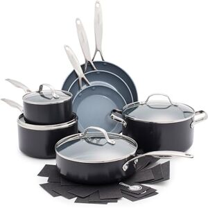 GreenPan Valencia Pro Batería de Cocina de 11 Piezas de Cerámica Sana Antiadherente Anodizada Dura, Incluye Sartenes, Sartén Honda, Cazos, Tapas, Sin PFAS,Inducción,Apto para Lavavajillas y Horno,Gris GreenPan Valencia Pro Batería de Cocina de 11 Piezas de Cerámica Sana Antiadherente Anodizada Dura, Incluye Sartenes, Sartén Honda, Cazos, Tapas, Sin PFAS,Inducción,Apto para Lavavajillas y Horno,Gris