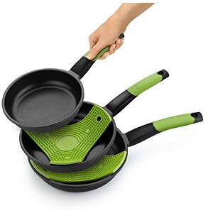 BRA Prior Set de 3 Sartenes, 20-24-28 cm, Aluminio Fundido Antiadherente, con Dos Salvamanteles Safe Verdes, Aptas para Todo Tipo de Cocinas Incluida Inducción BRA Prior Set de 3 Sartenes, 20-24-28 cm, Aluminio Fundido Antiadherente, con Dos Salvamanteles Safe Verdes, Aptas para Todo Tipo de Cocinas Incluida Inducción