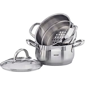 Bergner Gourmet Cacerola de Cocina Con Hervidor Cazuela con Tapa, Hervidor y Capacidad de 2,2L Acero Inoxidable Muy Resistente, Fácil de Limpiar y Para Todo Tipo de Cocinas Bergner Gourmet Cacerola de Cocina Con Hervidor Cazuela con Tapa, Hervidor y Capacidad de 2,2L Acero Inoxidable Muy Resistente, Fácil de Limpiar y Para Todo Tipo de Cocinas