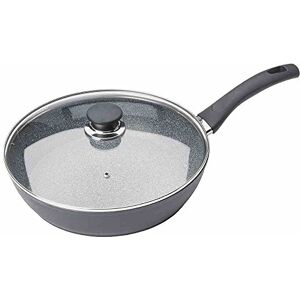 Ballarini Sartén con tapa, Revestimiento antiadherente, Apta para inducción, Con control de temperatura, 28 cm, Aluminio, Bari Granitium Ballarini Sartén con tapa, Revestimiento antiadherente, Apta para inducción, Con control de temperatura, 28 cm, Aluminio, Bari Granitium