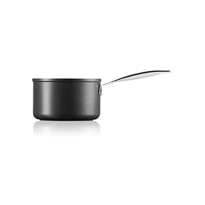 LE CREUSET Cazo sin tapa antiadherente endurecido de 18 cm, para todo tipo de placas y hornos, Negro, LE CREUSET Cazo sin tapa antiadherente endurecido de 18 cm, para todo tipo de placas y hornos, Negro,