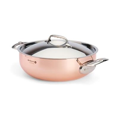 DE BUYER , CACEROLA BAJA MONTURAS INOX CON TAPADERA PRIMA MATERA INDUCTION Ø28CM-- DE BUYER , CACEROLA BAJA MONTURAS INOX CON TAPADERA PRIMA MATERA INDUCTION Ø28CM--