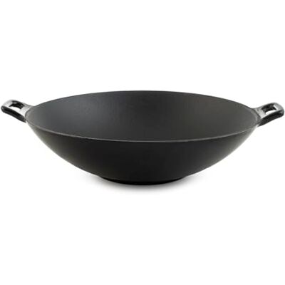 H&H Wok 2 Manici In Ghisa Smaltata Cm 30 H&H Wok 2 Manici In Ghisa Smaltata Cm 30