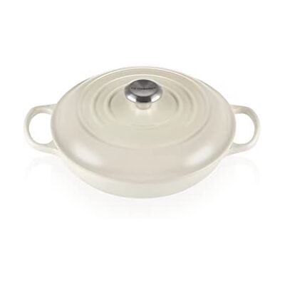 LE CREUSET Cacerola baja de hierro fundido, 26 cm, 2, 2 L, Meringue, 21180267164430 LE CREUSET Cacerola baja de hierro fundido, 26 cm, 2, 2 L, Meringue, 21180267164430