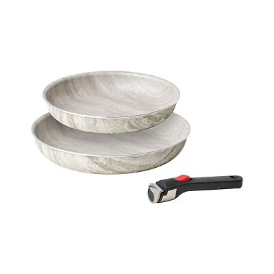Guzzini ChefLine Marble Made in Italy Juego de 3 piezas: 2 sartenes (24 y 28 cm) con mango extraíble Guzzini ChefLine Marble Made in Italy Juego de 3 piezas: 2 sartenes (24 y 28 cm) con mango extraíble