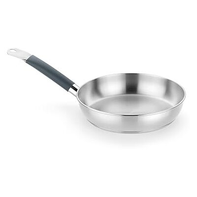 BRA Master Sartén 24 cm, Acero Inoxidable, Sin Antiadherente, Sin PFOA, Full Induction, Apta para todo tipo de Cocinas, Mango acero inoxidable recubierto de Silicona BRA Master Sartén 24 cm, Acero Inoxidable, Sin Antiadherente, Sin PFOA, Full Induction, Apta para todo tipo de Cocinas, Mango acero inoxidable recubierto de Silicona