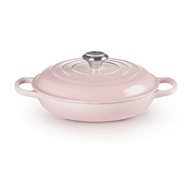 LE CREUSET Cacerola baja de hierro fundido, 26 cm, 2, 2 L, Shell Pink, LE CREUSET Cacerola baja de hierro fundido, 26 cm, 2, 2 L, Shell Pink,